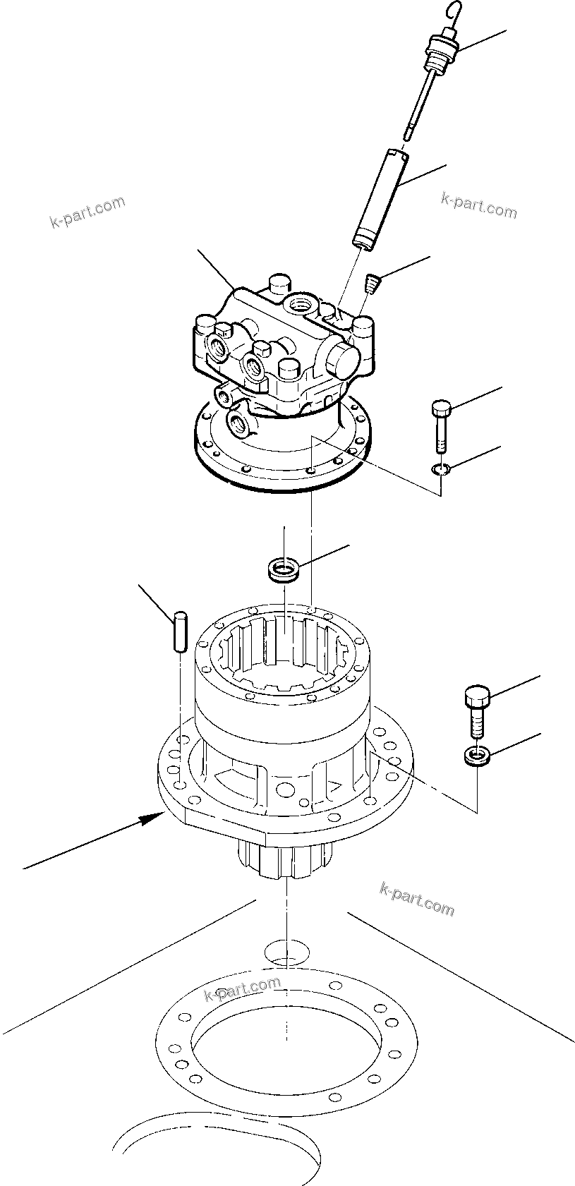Komatsu parts book diagram for PC75R-2 USA S/N 22E5200001-Up: SWING MACHINERY (2/2)