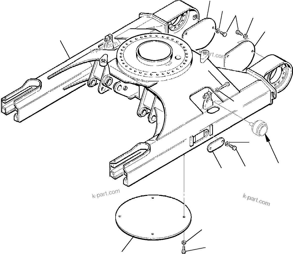 Komatsu parts book diagram for PC75R-2 USA S/N 22E5200001-Up: UNDER CARRIAGE (FOR RUBBER SHOE)