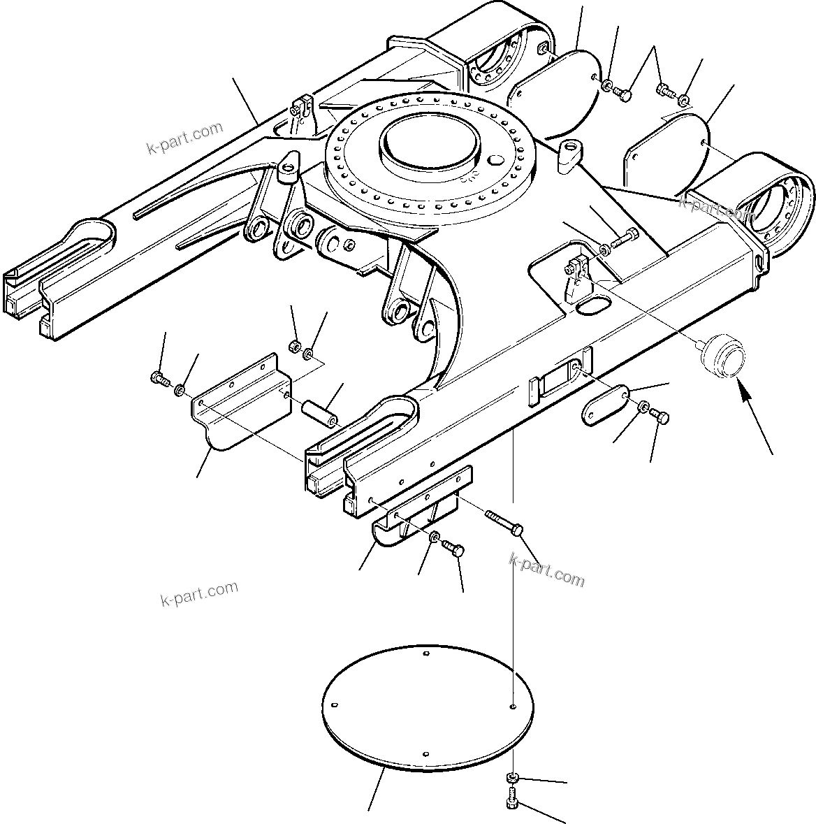 Komatsu parts book diagram for PC75R-2 USA S/N 22E5200001-Up: UNDER CARRIAGE (FOR STEEL SHOE)