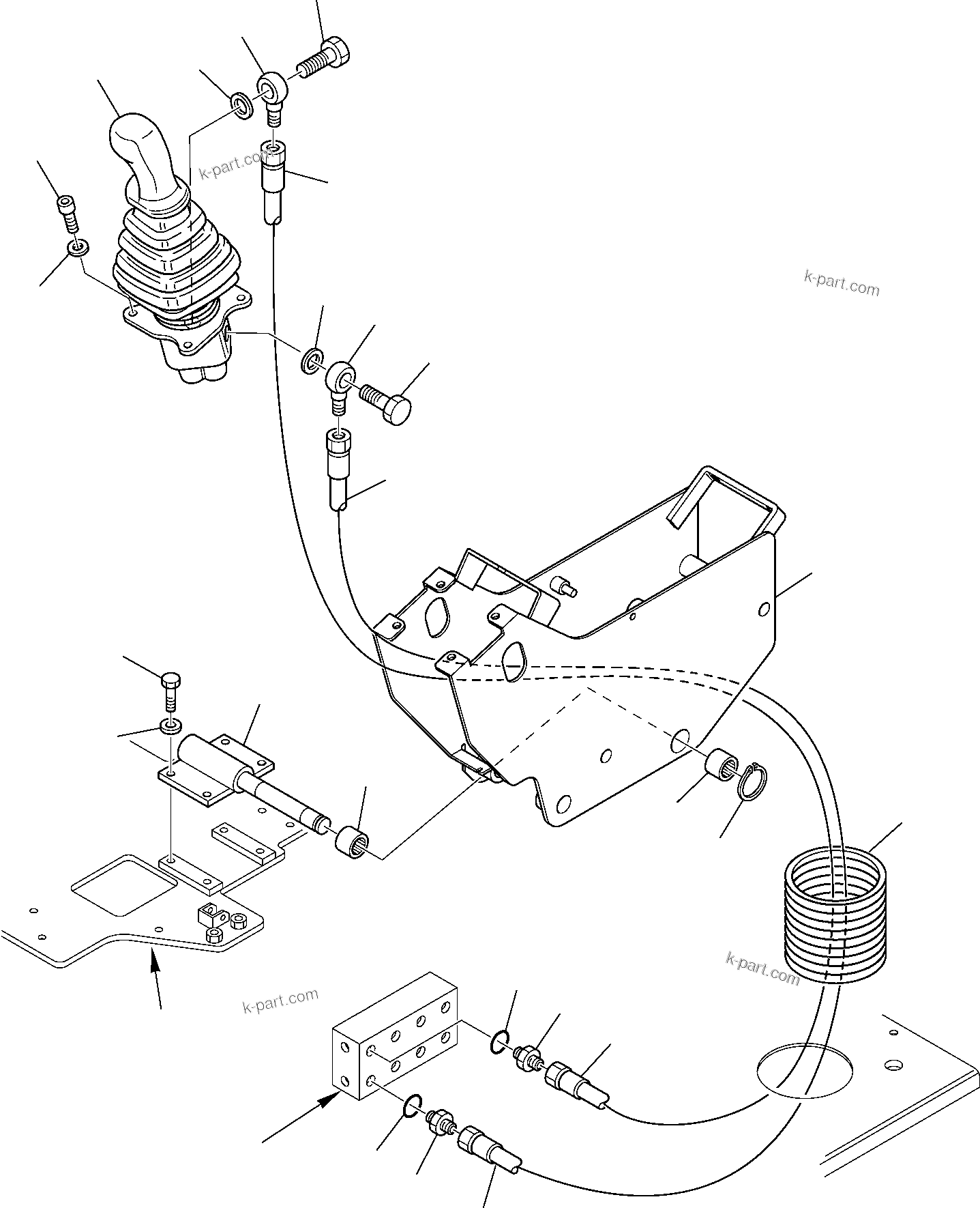 Komatsu parts book diagram for PC75R-2 USA S/N 22E5200001-Up: HYDRAULIC PIPING (ARM AND SWING PPC VALVE LINE) (1/2)