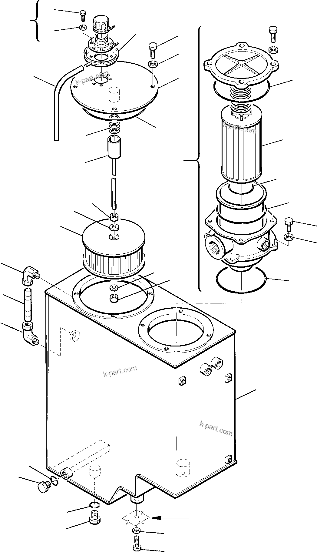 Komatsu parts book diagram for PC75R-2 USA S/N 22E5200001-Up: HYDRAULIC TANK