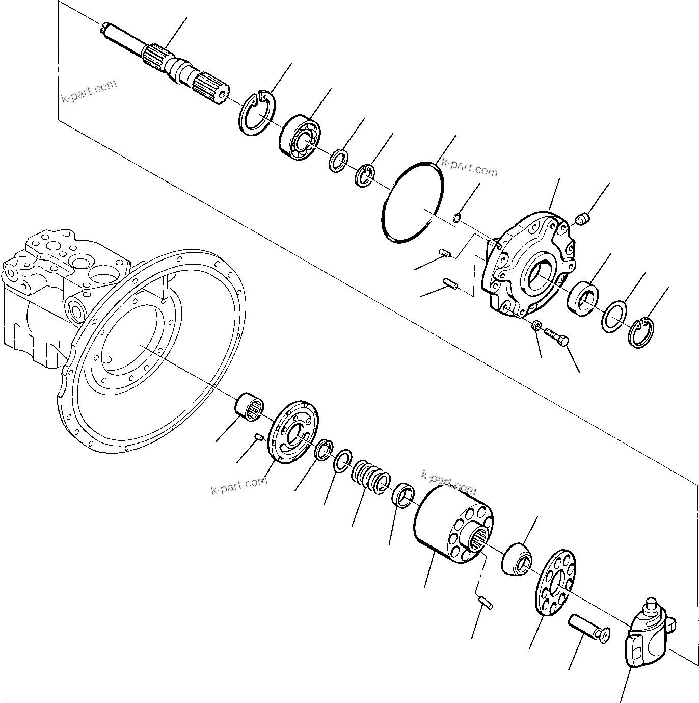 Komatsu parts book diagram for PC75R-2 USA S/N 22E5200001-Up: HYDRAULIC PUMP (3/4)