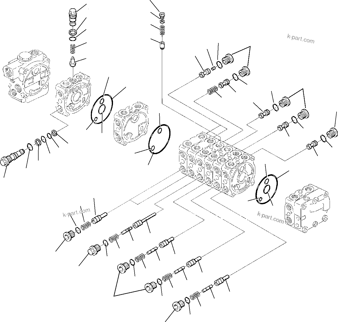 Komatsu parts book diagram for PC75R-2 USA S/N 22E5200001-Up: CONTROL VALVE (2/7)