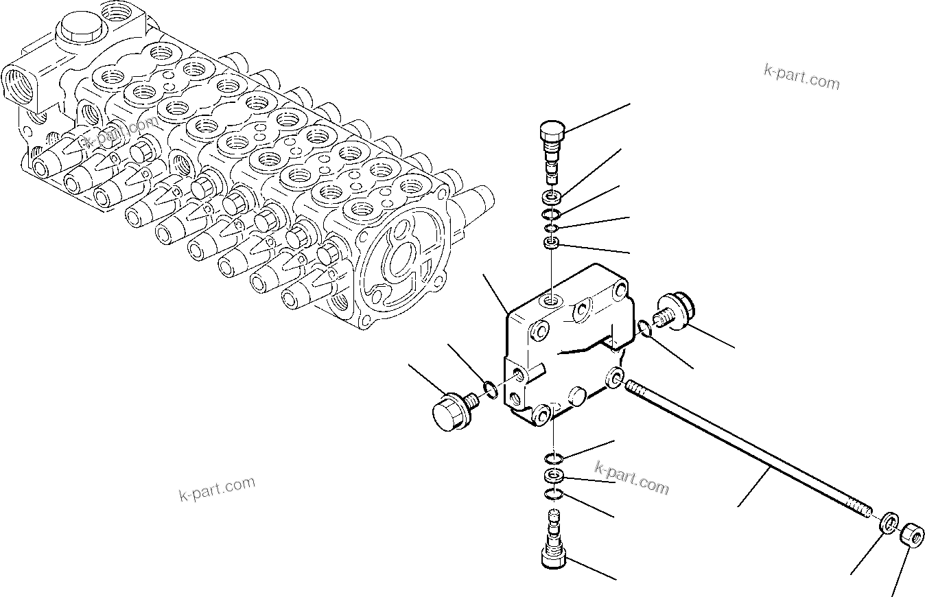 Komatsu parts book diagram for PC75R-2 USA S/N 22E5200001-Up: CONTROL VALVE (4/7)