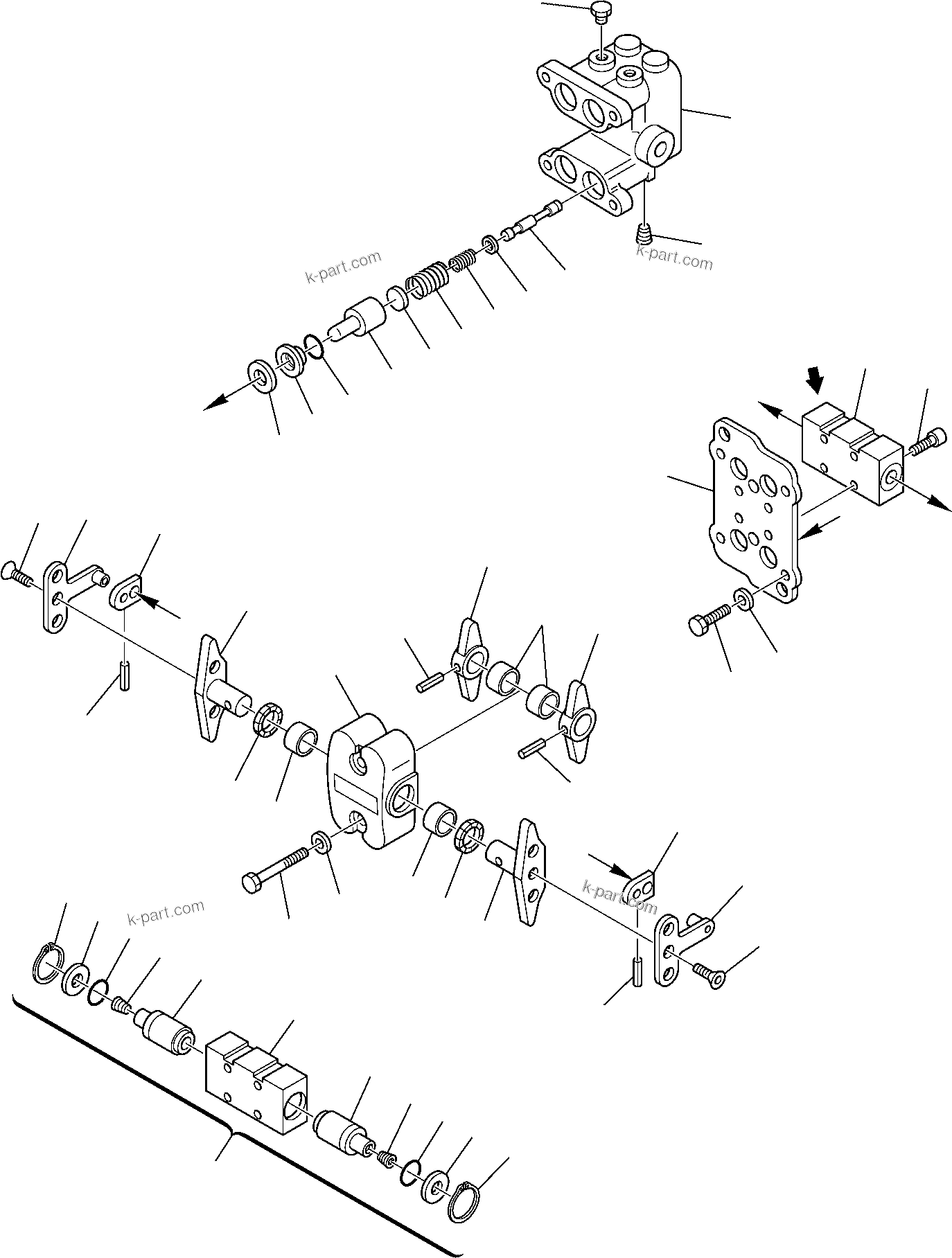 Komatsu parts book diagram for PC75R-2 USA S/N 22E5200001-Up: PPC VALVE (FOR TRAVEL) (2/2)