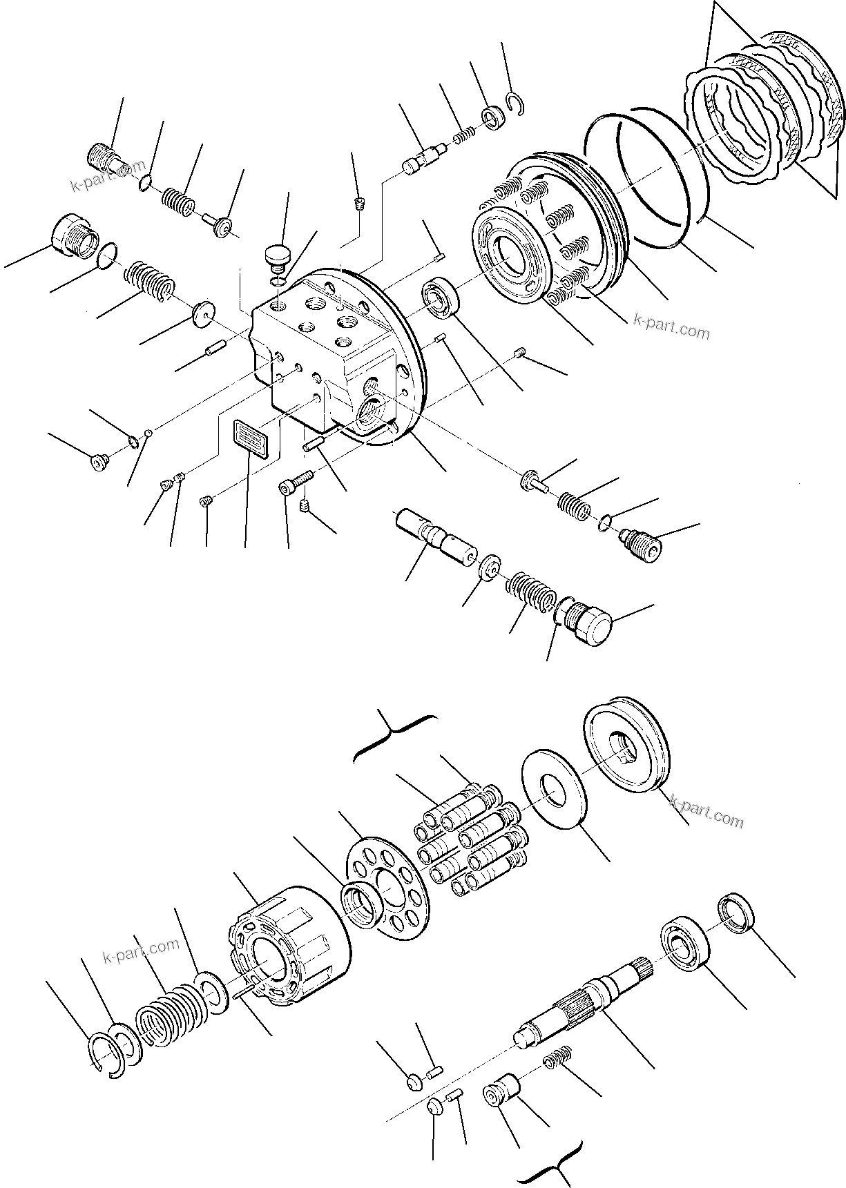 Komatsu parts book diagram for PC75R-2 USA S/N 22E5200001-Up: FINAL DRIVE (1/2)
