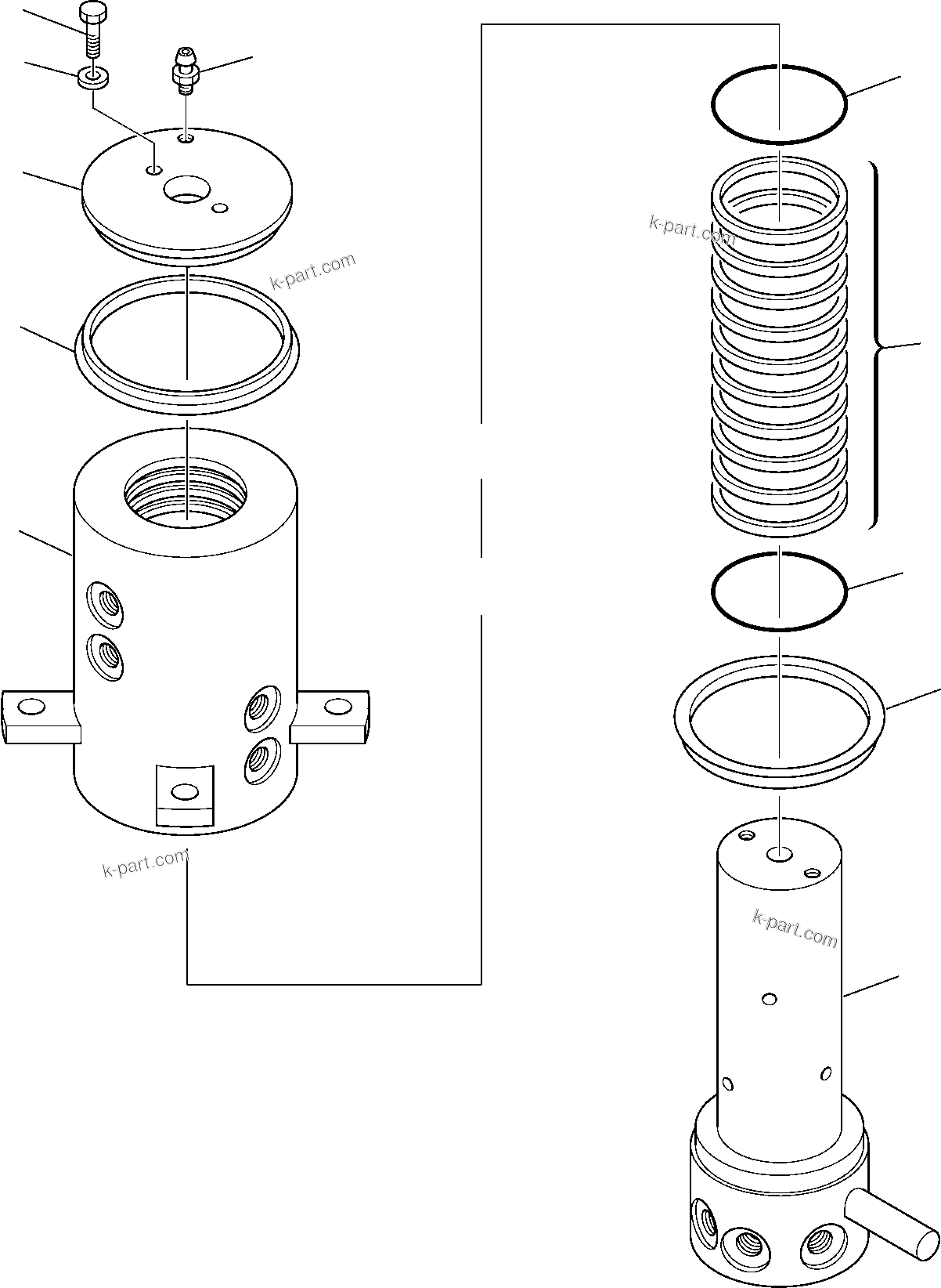 Komatsu parts book diagram for PC75R-2 USA S/N 22E5200001-Up: SWIVEL JOINT