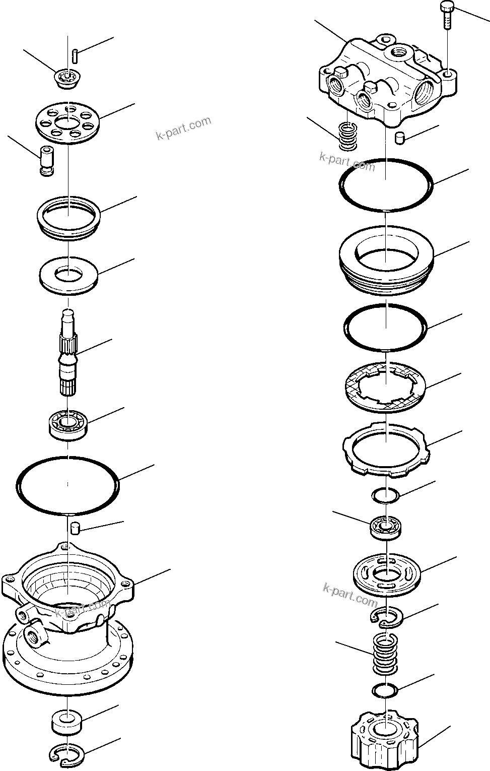 Komatsu parts book diagram for PC75R-2 USA S/N 22E5200001-Up: SWING MOTOR (1/2)