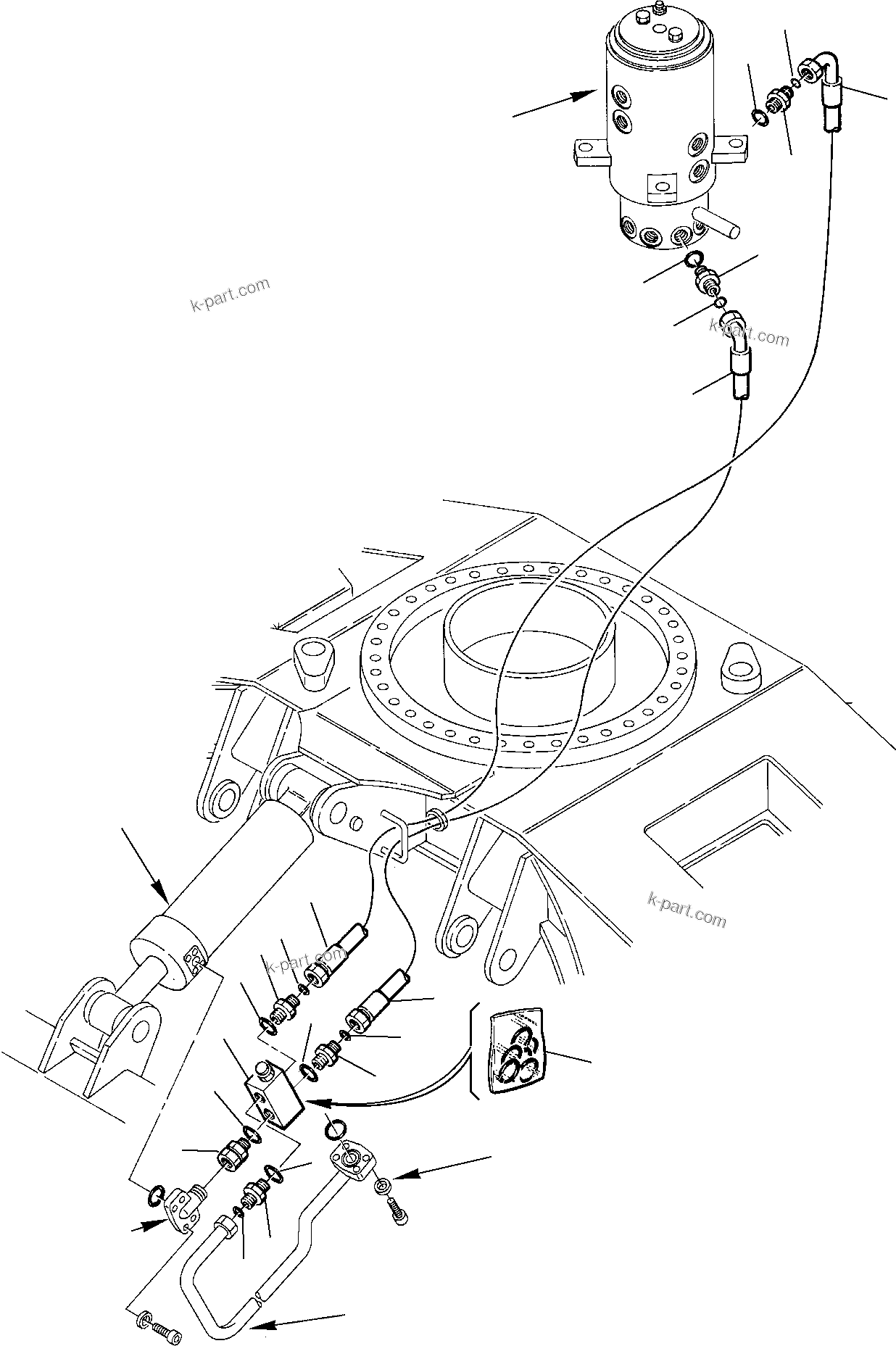 Komatsu parts book diagram for PC75R-2 USA S/N 22E5200001-Up: HYDRAULIC PIPING (BLADE LINE) (LOWER)