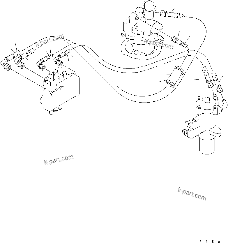 Komatsu parts book diagram for PC75UD-2 S/N 5001-UP: ACTUATOR LINE (SWING AND BLADE)(#5001-7927)