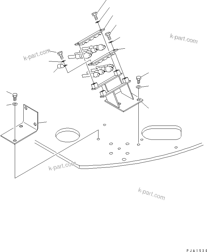 Komatsu parts book diagram for PC75UD-2 S/N 5001-UP: P.P.C MAIN LINE (BRACKET)