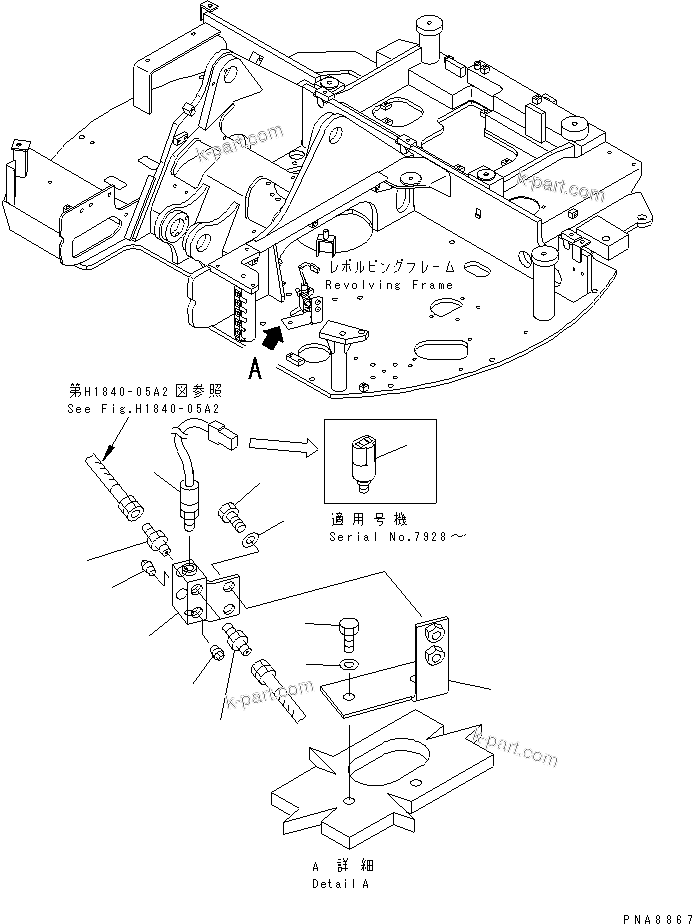 Komatsu parts book diagram for PC75UD-2 S/N 5001-UP: P.P.C MAIN LINE (BLOCK)(#7075-)