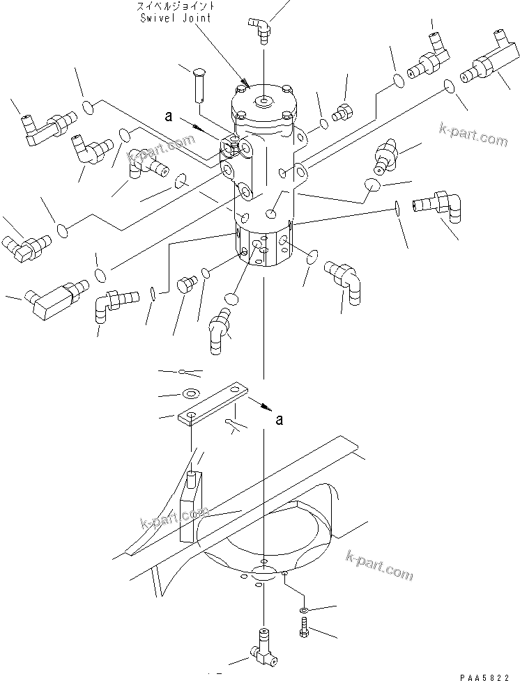 Komatsu parts book diagram for PC75UD-2 S/N 5001-UP: SWIVEL JOINT (MOUNT AND ELBOW)(#7928-)