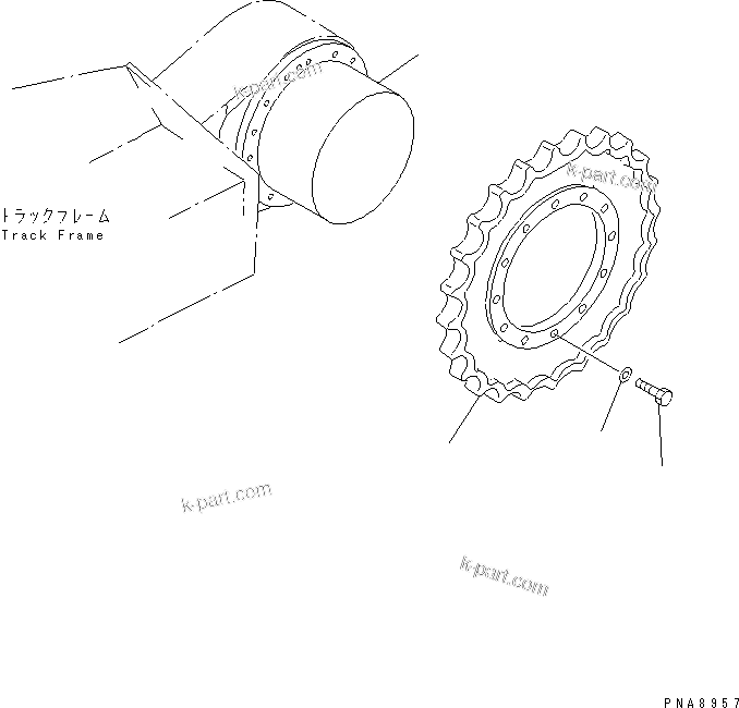 Komatsu parts book diagram for PC75UD-2 S/N 5001-UP: SPROCKET