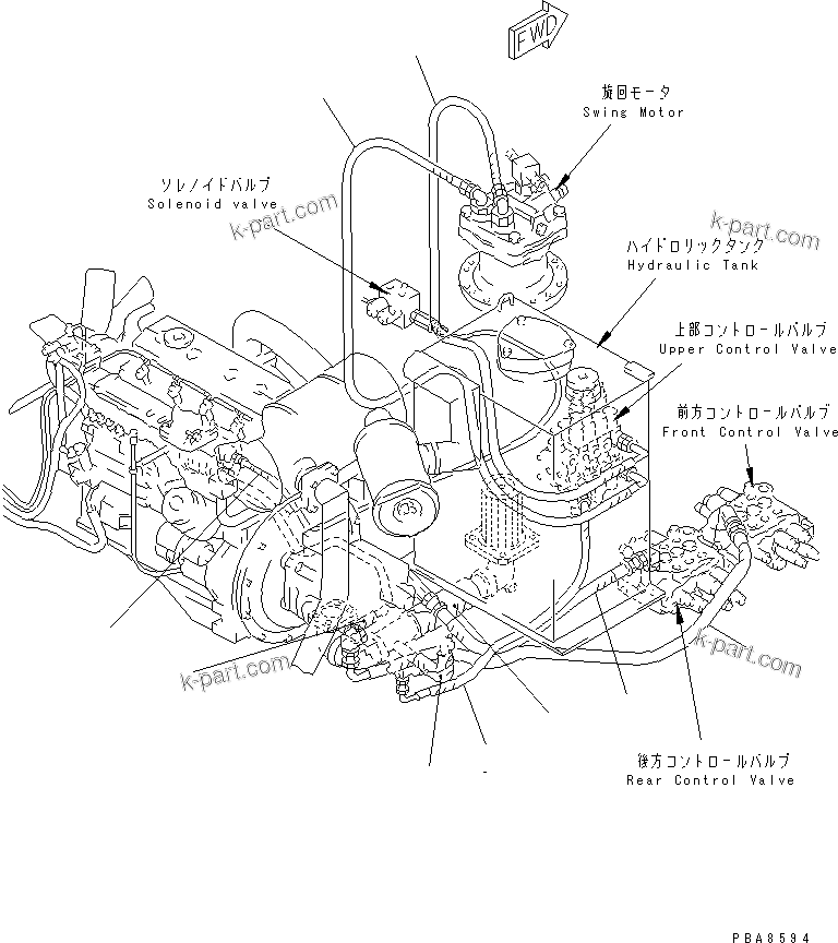 Komatsu parts book diagram for PC75UD-2 S/N 5001-UP: PERIODICAL REPLACEMENT CRITICAL PARTS (2/2) (HYDRAULIC HOSE)