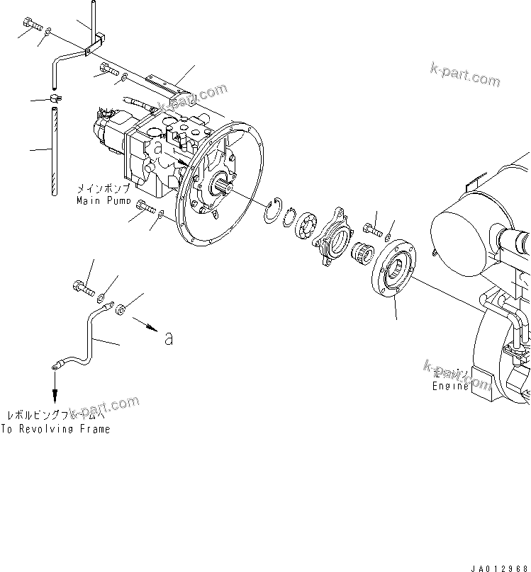 Komatsu parts book diagram for PC78MR-6 S/N 1001-UP (For North America): DAMPER(#1190-)