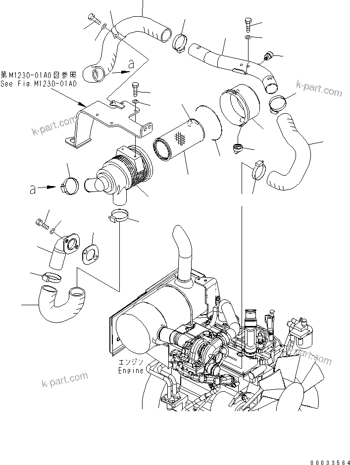 Komatsu parts book diagram for PC78MR-6 S/N 1001-UP (For North America): AIR CLEANER (SINGLE)(#1190-)