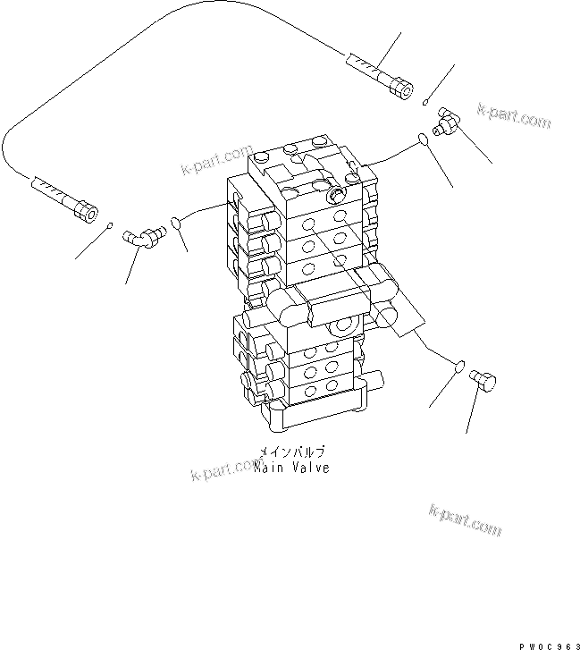 Komatsu parts book diagram for PC78MR-6 S/N 1001-UP (For North America): ATTACHMENT LINE (PLUG)