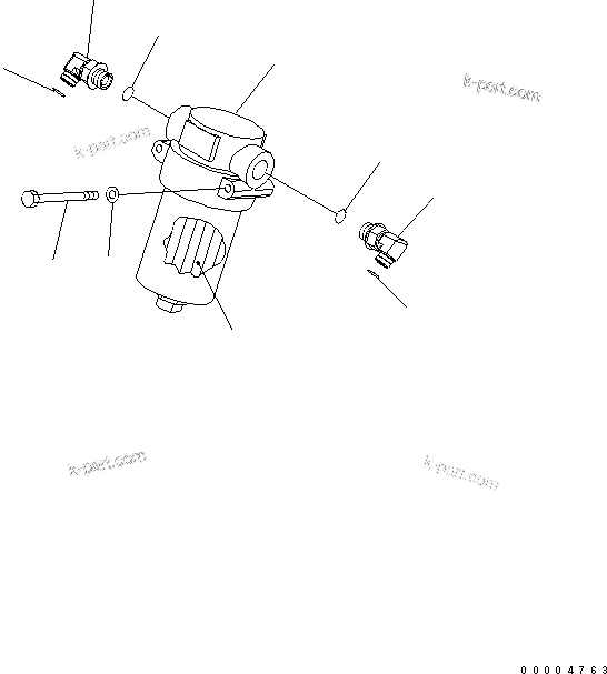 Komatsu parts book diagram for PC78MR-6 S/N 1001-UP (For North America): ATTACHMENT LINE (FILTER) (WITH SERVICE VALVE) (YELLOW)