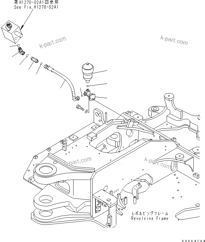 Komatsu parts book diagram for PC78MR-6 S/N 1001-UP (For North America): ATTACHMENT LINE (ACCUMULATOR) (YELLOW)