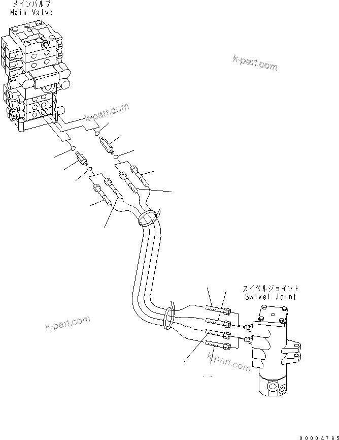 Komatsu parts book diagram for PC78MR-6 S/N 1001-UP (For North America): TRAVEL LINE (BLADE)