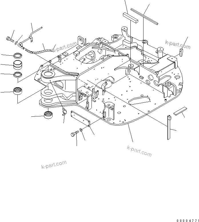 Komatsu parts book diagram for PC78MR-6 S/N 1001-UP (For North America): REVOLVING FRAME (YELLOW)