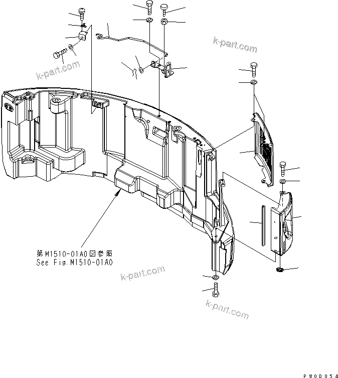 Komatsu parts book diagram for PC78MR-6 S/N 1001-UP (For North America): HOOD (BRACKET) (YELLOW)