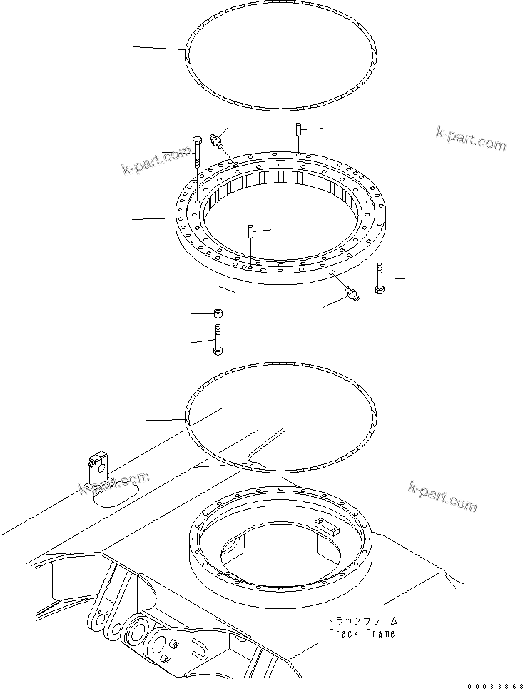Komatsu parts book diagram for PC78MR-6 S/N 1001-UP (For North America): SWING CIRCLE(#1190-)