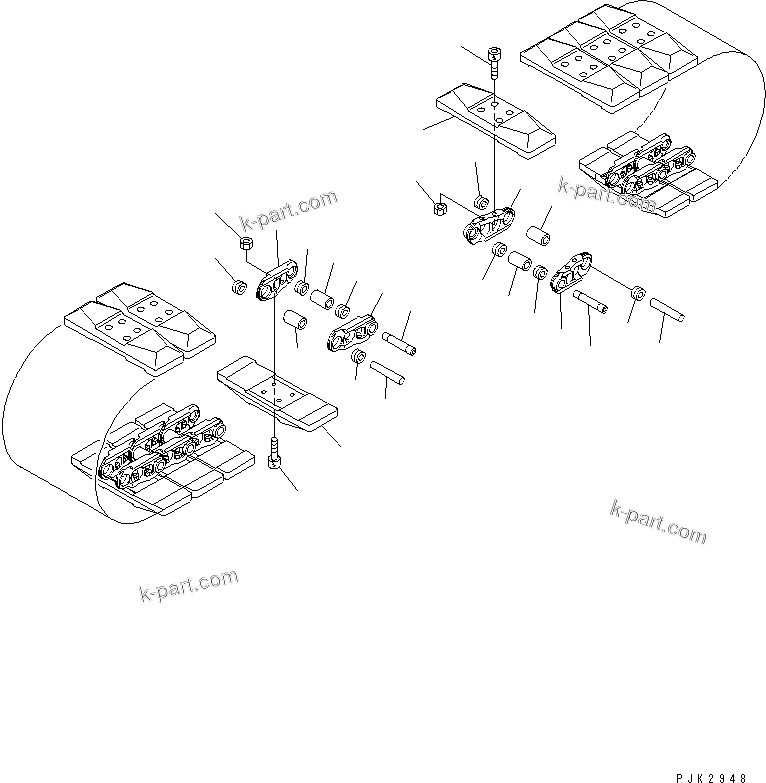 Komatsu parts book diagram for PC78MR-6 S/N 1001-UP (For North America): TRACK SHOE (NEW ROAD LINER) (450MM WIDE)
