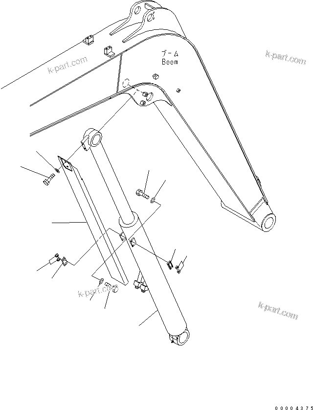 Komatsu parts book diagram for PC78MR-6 S/N 1001-UP (For North America): BOOM CYLINDER (YELLOW)