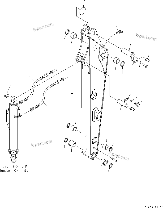 Komatsu parts book diagram for PC78MR-6 S/N 1001-UP (For North America): ARM (ATTACHMENT) (YELLOW)