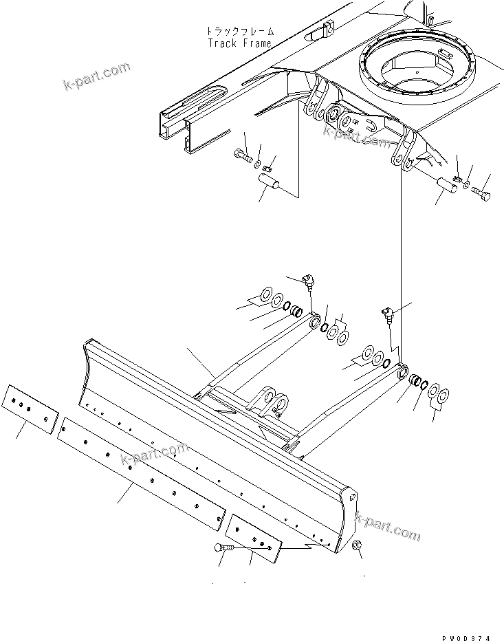 Komatsu parts book diagram for PC78MR-6 S/N 1001-UP (For North America): BLADE (STRENGTH)