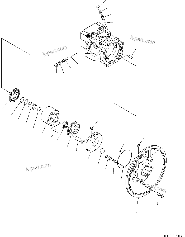 Komatsu parts book diagram for PC78MR-6 S/N 1001-UP (For North America): PISTON PUMP (2/4) (BLADE) (ENGLISH)(#1001-4147)