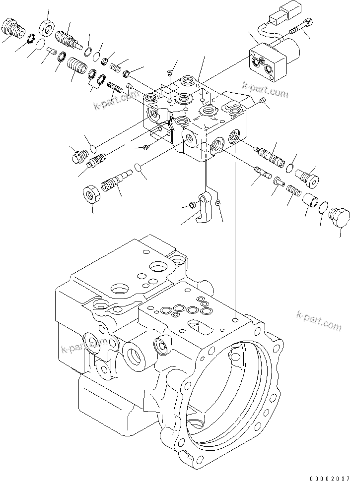 Komatsu parts book diagram for PC78MR-6 S/N 1001-UP (For North America): PISTON PUMP (3/4)(#1001-1013)