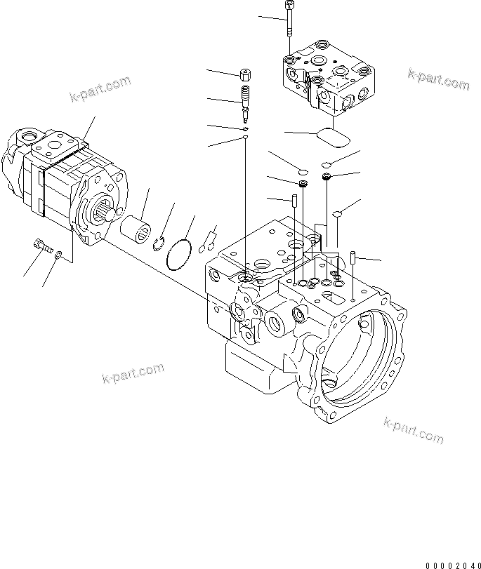 Komatsu parts book diagram for PC78MR-6 S/N 1001-UP (For North America): PISTON PUMP (4/4) (FOR BLADE)(#1001-1189)