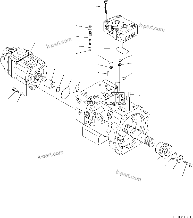 Komatsu parts book diagram for PC78MR-6 S/N 1001-UP (For North America): PISTON PUMP (4/4) (FOR BLADE)(#1190-)