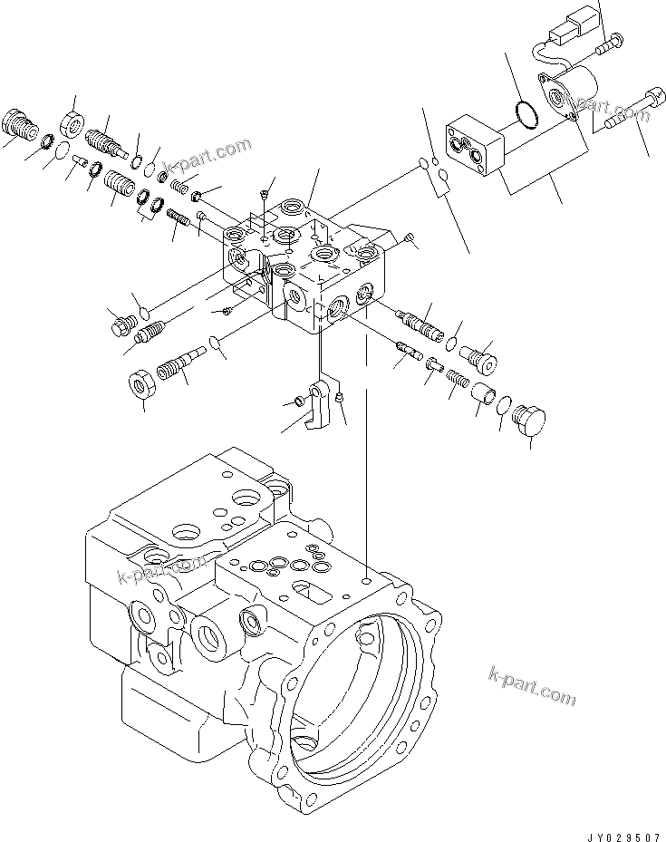 Komatsu parts book diagram for PC78MR-6 S/N 1001-UP (For North America): PISTON PUMP (3/4) (BLADE) (ENGLISH)