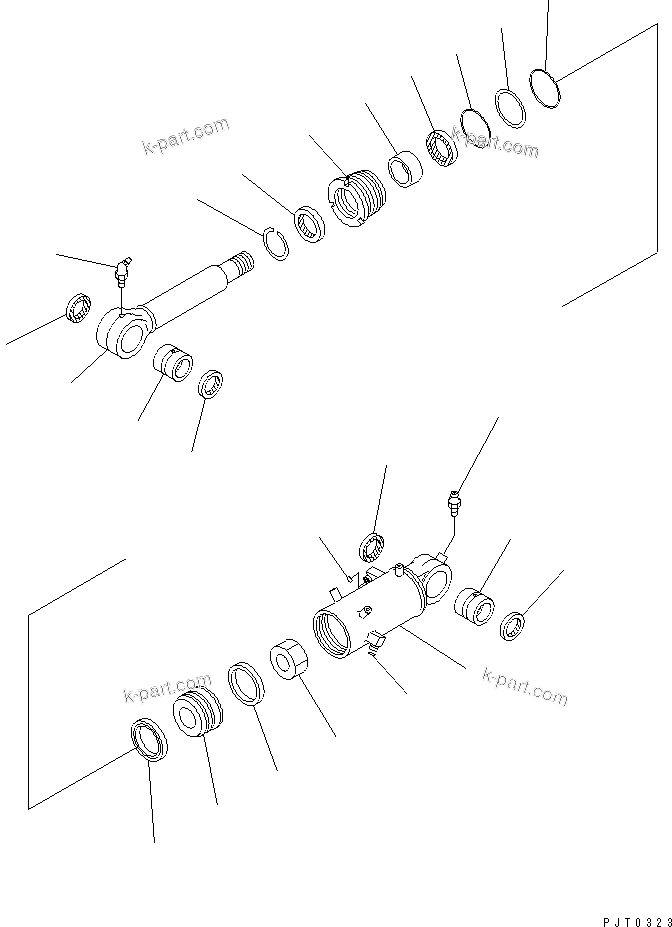 Komatsu parts book diagram for PC78MR-6 S/N 1001-UP (For North America): BLADE CYLINDER (INNER PARTS)
