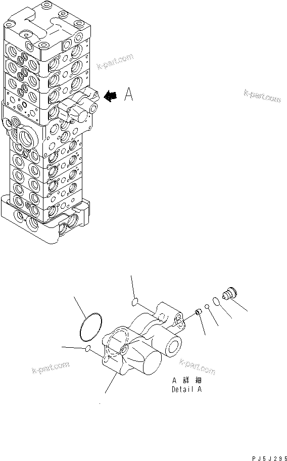 Komatsu parts book diagram for PC78MR-6 S/N 1001-UP (For North America): MAIN VALVE (9-VALVE) (4/25) (FOR BLADE) (WITH SERVICE VALVE)
