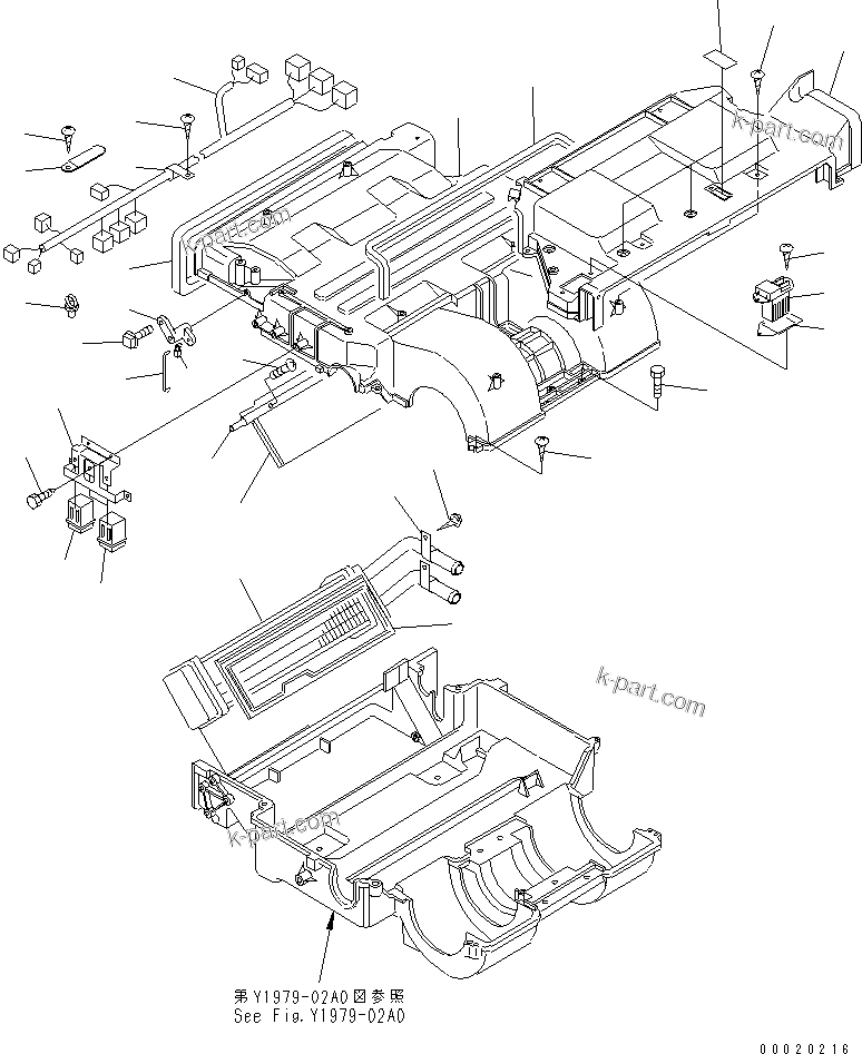Komatsu parts book diagram for PC78MR-6 S/N 1001-UP (For North America): AIR CONDITIONER UNIT (1/2)(#1257-)