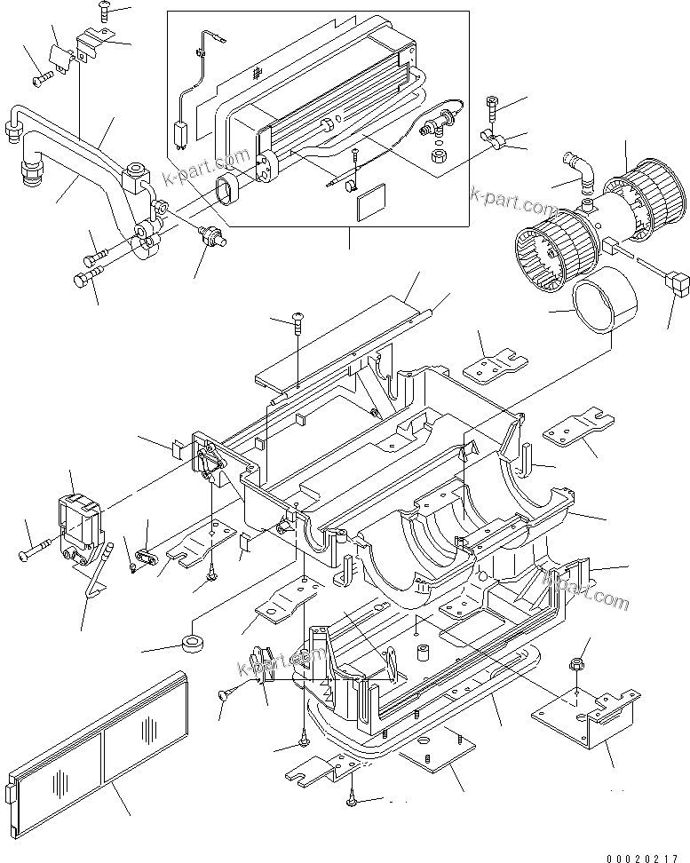 Komatsu parts book diagram for PC78MR-6 S/N 1001-UP (For North America): AIR CONDITIONER UNIT (2/2)(#1257-)