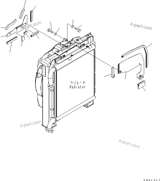 Komatsu parts book diagram for PC78US-6 S/N 4001-UP: COOLING (SEAL PLATE)(#4001-6500)