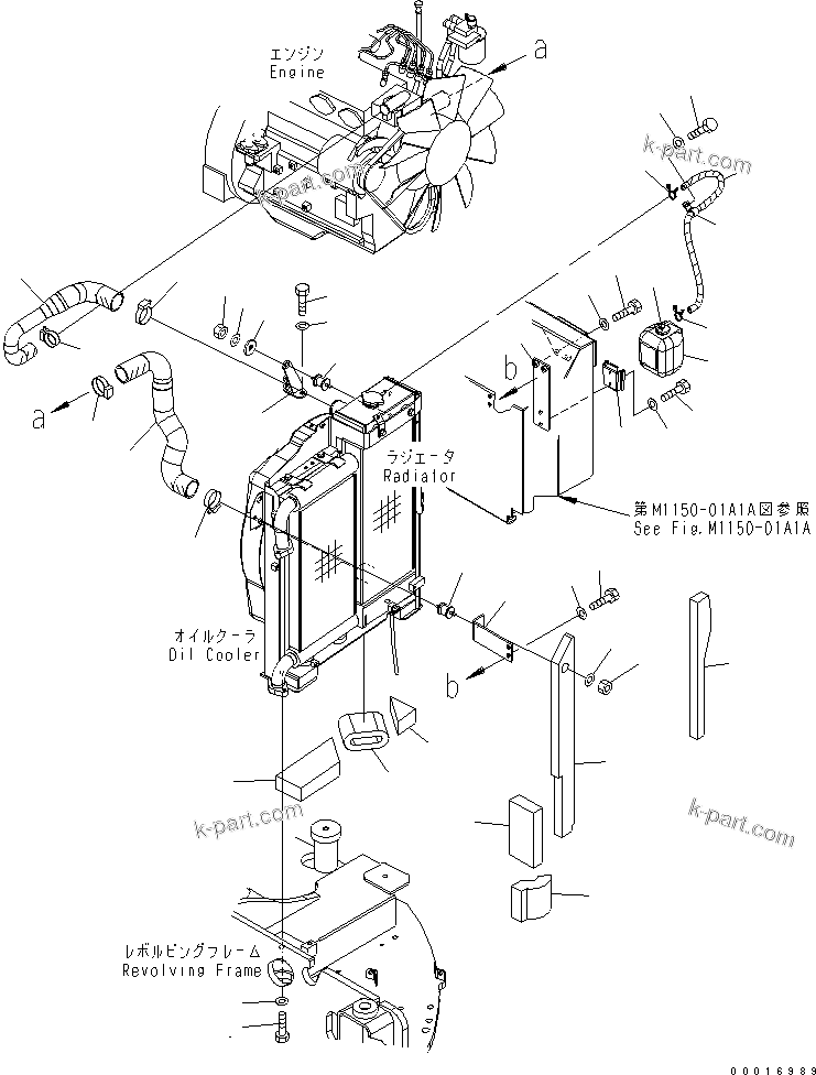 Komatsu parts book diagram for PC78US-6 S/N 4001-UP: COOLING (PIPING AND MOUNTING)(#6501-)