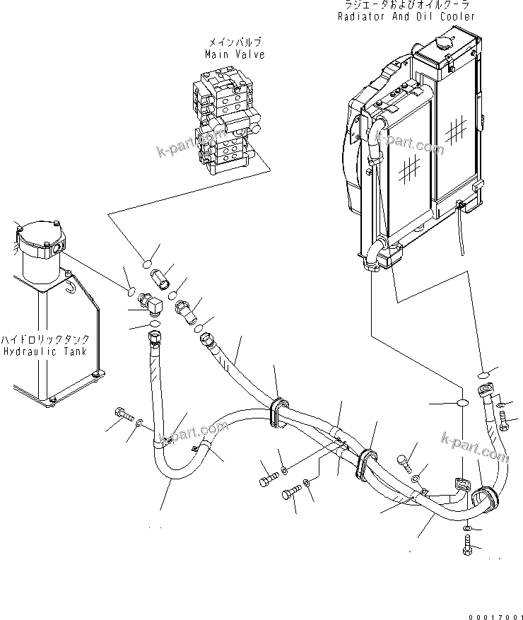 Komatsu parts book diagram for PC78US-6 S/N 4001-UP: OIL COOLER LINE(#6501-)