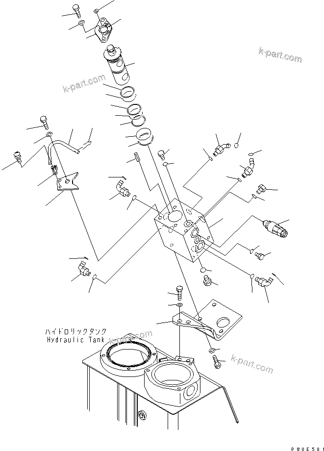 Komatsu parts book diagram for PC78US-6 S/N 4001-UP: ATTACHMENT LINE (MODE CHANGE VALVE) (WITH SERVICE VALVE)(#4600-6500)