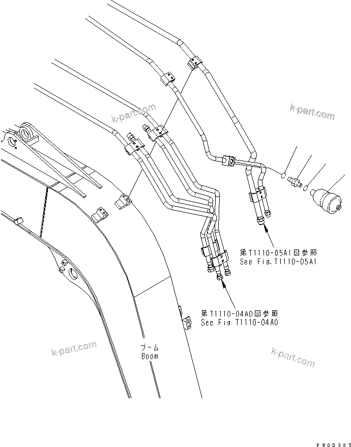 Komatsu parts book diagram for PC78US-6 S/N 4001-UP: ATTACHMENT LINE (ACCUMULATOR)(#4001-4395)