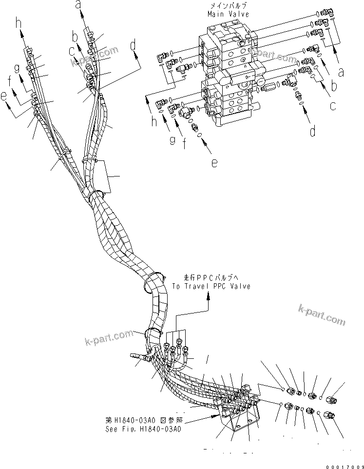 Komatsu parts book diagram for PC78US-6 S/N 4001-UP: P.P.C MAIN LINE (1/4)(#6501-)