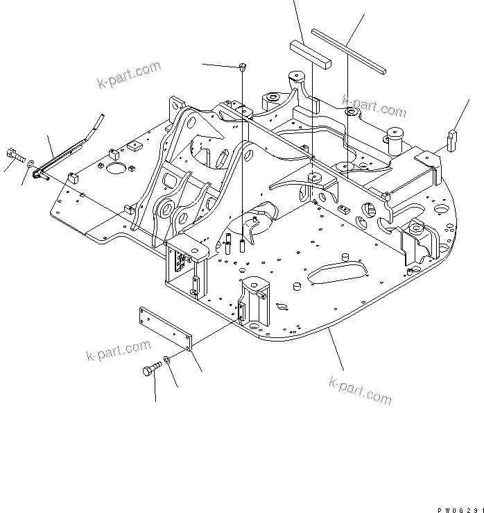 Komatsu parts book diagram for PC78US-6 S/N 4001-UP: REVOLVING FRAME (STRENGTHENED) (BLUE)(#4001-6500)