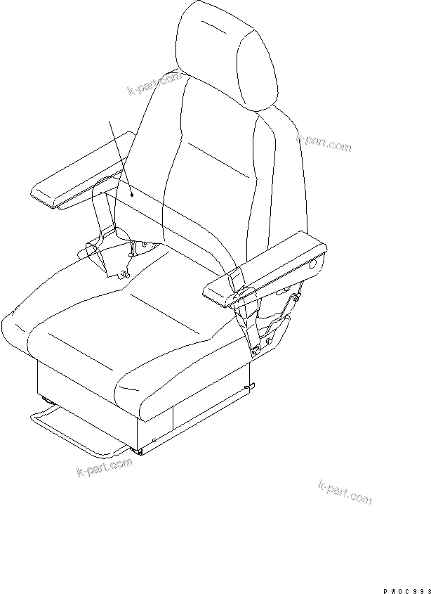 Komatsu parts book diagram for PC78US-6 S/N 4001-UP: SEAT BELT (48MM WIDE) (AUTOMATIC)