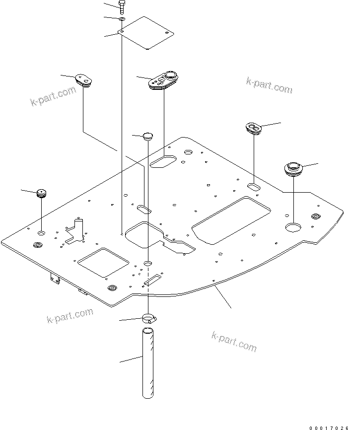 Komatsu parts book diagram for PC78US-6 S/N 4001-UP: FLOOR FRAME (FLOOR FRAME) (FOR SLIDE ARM) (BLADE SPEC.)(#5501-)